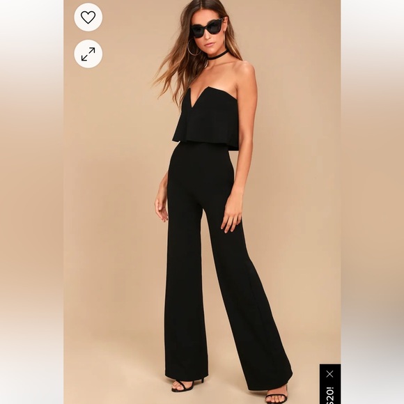 Lulu’s Power of Love Black Strapless Jumpsuit Black Size M - Picture 3 of 7